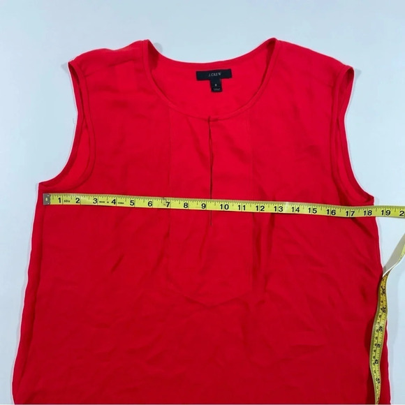 J Crew Red Drapey Keyhole Blouse Sleeveless Top Size 6 - Picture 9 of 9